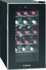 Bomann KSW 345 Weinkühlschrank Freistehend / B / 189 kWh/Jahr / 63.6 cm / 18 Flaschen / elektronische Temperatursteuerung und -einstellung / schwarz -