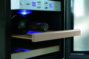 CASO WineDuett 12 Design Weinkühlschrank für bis zu 12 Flaschen (bis zu 310 mm Höhe), zwei Temperaturzonen 7-18°C - 