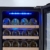 Kalamera KRC-33DZF Design Weinkühlschrank für bis zu 33 Flaschen (bis zu 310 mm Höhe),zwei Temperaturzonen ,5-18°C,(100 Liter, LED Bedienoberfläche, 2 Kühlzonen, Edelstahl)[Energieklasse B] - 
